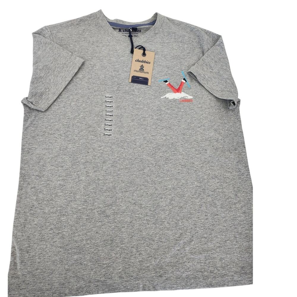 S New Chubbies tee with skiing santa legs